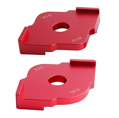 Set of 2 Aluminium Alloy Wood Panel Corner Radius of Quick Table of Router Bit Gauge Templates Kit, for Routing Rounded Corners R10 R15 R20 R30, Woodworker Woodworking Round Accessories