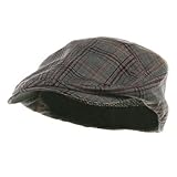Mega Cap Men's Ivy Newsboy Cap Hat (Red Plaid, Medium)