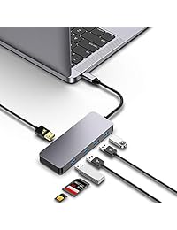 Concentrador USB C, concentrador tipo C, mreechan 5 en 1 Adaptador USB C con, 4K USB C a HDMI, 4 puertos USB 3.0 Transferencia de datos de 5 Gbps, portátil para Compatible con MacBook Pro 2018 2017 2016 13 15 pulgadas, MacBook Air 2018 13