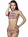 Bikini Bathing Suits 2 Piece for Women Teens Padding Tankini Swimsuit Set Pink Print