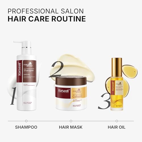Karseell Hair Oil Moroccan Argan Oil for Hair & Skin, Cold Pressed Argan Oil Hair Oil for Dry Damaged Hair All Hair Types 50ml