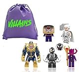 fat cat sales Villains Mini Action Figures with A Bag for Easy Clean UP and Storage - Building Blocks are Interlocking & Fun to Assemble - Interchange The Pieces for New Looks