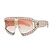 WOWSUM Oversize Fashion Pearl Sunglasses for Women Inspired Brand Designer (pink)