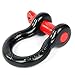 8MILELAKE 3/4inches (2 Pack) D-Ring Shackle, 4 3/4 tons WLL (9,500 Lbs), Heavy Duty Galvanized D Ring for Jeep Vehicle Recovery (Black & Red)