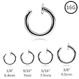 316L Surgical Steel Open Nose Ring Hoop Choose Your Size 16G