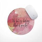 What if I Fall Watercolor Mouse Pad - Neoprene Inspirational Quote Mousepad, Office Space Decor, Home Office, Computer Accessories