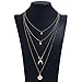 Luxcastle Coin Moon Multilayer Necklace Fashion Women Sequins Pendant Necklace Long Chain