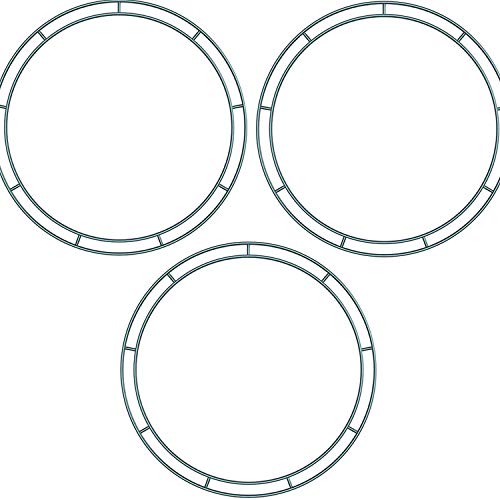 STS Flat Wire Rings Wire Wreath Frame Wire Wreath Making Rings for New Year Valentines Decoration (3, 10 inch)