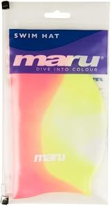 MARU 100% Silicone Swimming Hat Unisex Adult Yellow/Red One Size view 2