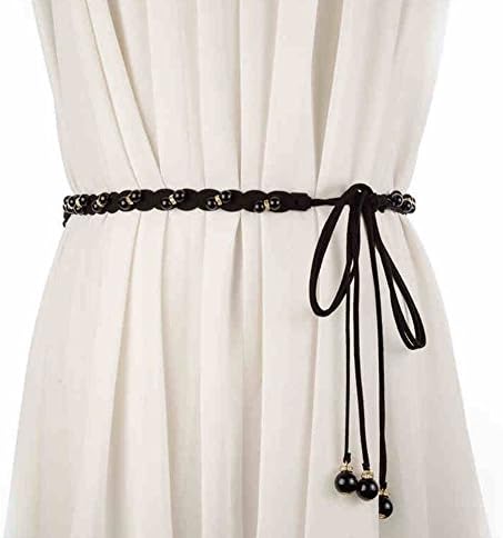 Women Fashion Decorative Belt Pearl Rhinestone Waist Chain Waistband
