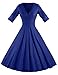 GownTown Womens Dresses V-Neck 3/4 Sleeves 1950s Vintage Dresses Swing Stretchy Dresses