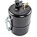 JEGS Vacuum Reserve Canister | Steel With Black FInish | Includes Grommet, One-Way 3/8 “ Check Valve, 1/8 “ NPT x 90 Degree Fitting, and 3/8 “ Barb x 1/8 NPT Port Plug