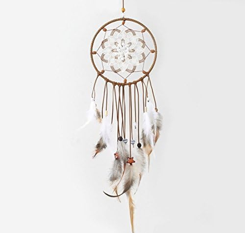 Blocksco Dream Catcher Feather Hanging Ornaments with Dipped Glitter Feathers Bohemian Wedding Decorations, Boho Chic, Nursery Decor Kids Room Decor Dia 6" Length 24"