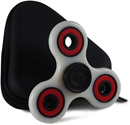 Tri-Spinner Fidget Toy With Zipper Case Premium Si3N4 Ceramic Bearing With 2 Minutes Spin Time (white) Raised Grip Center Cap EDC Relieving ADHD Anxiety Stress Relief Boredom Non-3D Printed
