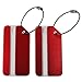 KLOUD City 2 pcs Metal Travel Accessories Square-Shape Luggage tag/Identifier with Name Card (Two Red)