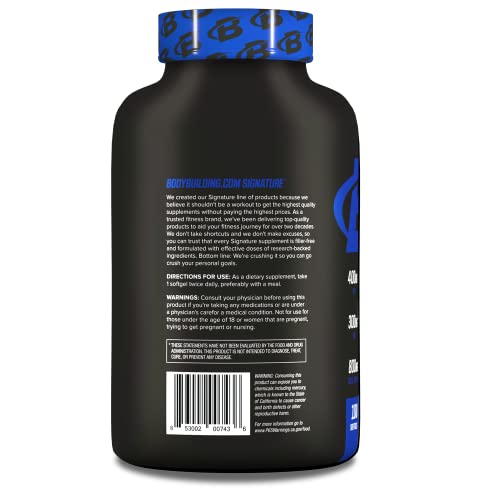 Bodybuilding Signature Fish Oil Lemon Softgels 400 MG EPA 300 MG DHA