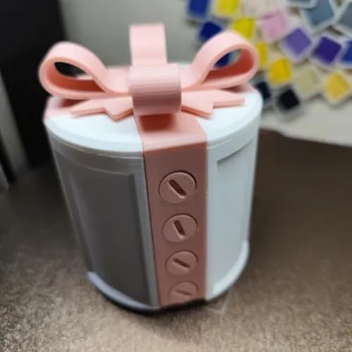 Novelty Valentine's Day Gift Box, 3D Printed Puzzle Container, 10 x 15 cm (Pink)