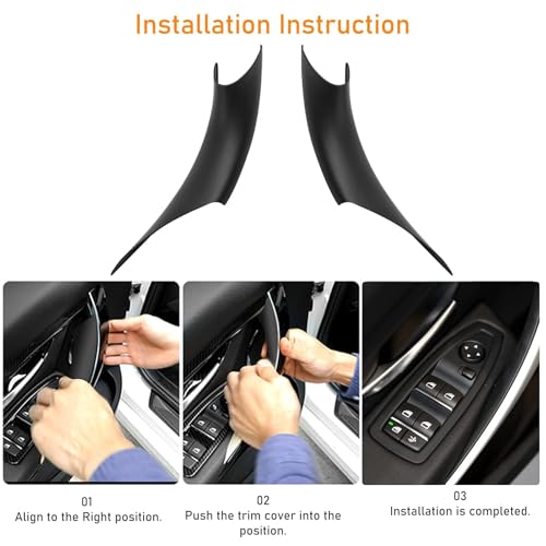TTCR-II 2pcs Compatible with BMW 3 Series 4 Series F30/F31/F34/F80 320i,328i,330i,335i & F32/F33/F36 428i,435i,Driver and Passenger Side Car Door Handle Cover | Driver and Passenger Side Interior Door Handle Cover Serie 3 320i,328i,330i,335i,Serie 4s 428i,435i,440i-Black