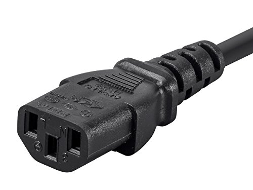 Monoprice 105294 15ft 14AWG Power Cord Cable w/ 3 Conductor PC Power Connector Socket, 15A (NEMA 5-15P to IEC-320-C13) Black