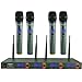 Wireless Microphone System, FREEBOSS 4 Channel VHF Wireless Microphone Set with 4 Handheld Mics, Metal Receiver, Ideal for Church, Meeting, Karaoke, Wedding (FB-V04)
