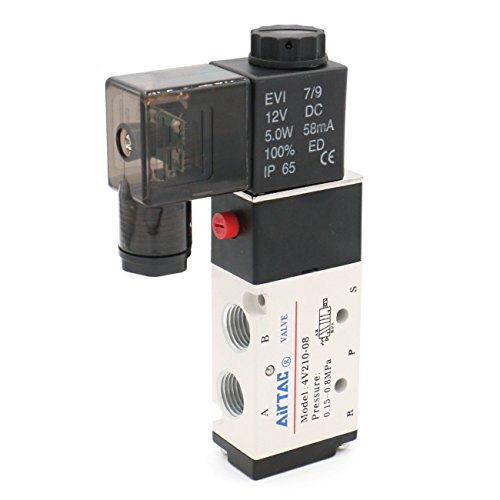 Air Pneumatic Solenoid Valve 2 position 5 way 1/4" 4V21008FDC24V