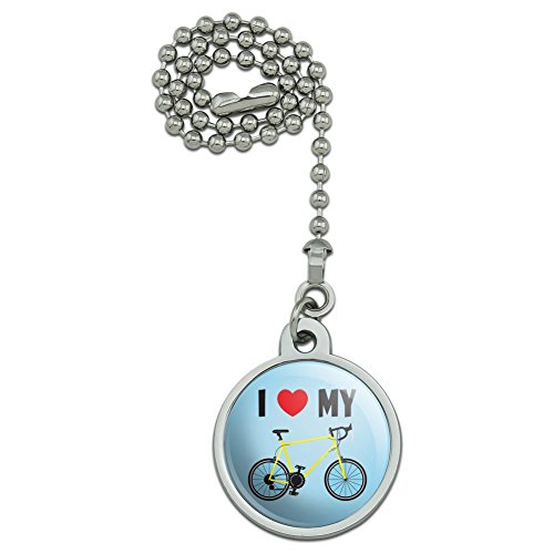 I Love My Bike Road Bicycle Cycling Ceiling Fan and Light Pull Chain