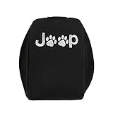 Jingleer Black Neoprene Center Console Armrest Pad Cover with Dog Paw Print Logo for Jeep Wrangler JK Sahara Sport Rubicon X & Unlimited 2011-2016
