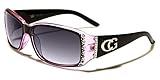 CG Eyewear Womens Rhinestones Sunglasses Rectangular Designer Fashion Black Pink