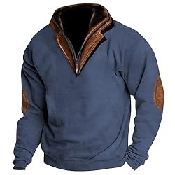 Mens Quarter Zip Pullover Vintage Fashion Long