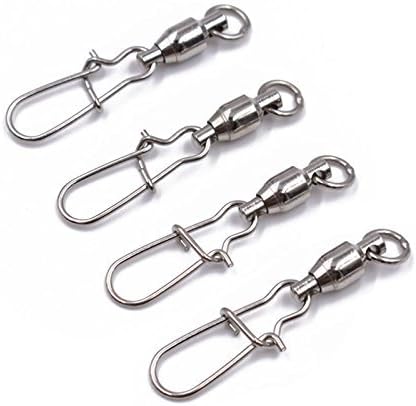 PHECDA PROFLY10Pcs/20Pcs Copper Fishing Ball Bearing Swivel with Duo Lock, Welded Rings Test 24LB~ 145LB
