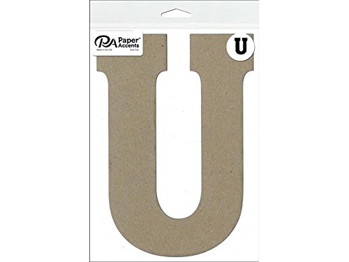 Accent Design Paper Accents ADP49427 8" U 1 Piece Natural Chipboard Chip Letter