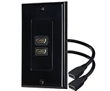 iMBAPrice - HDMI Pigtail Wall Plate Built-in Flexible Hi-Speed HDMI Cable with Ethernet Dual Port (2 Port) in Black