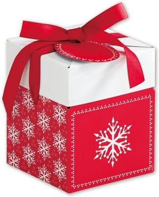 Holiday Gift Boxes - Presents Please Giftalicious Pop-Up Boxes, 4 x 4 x 4 3/4"(10 Boxes) - BOWS-4129-PP