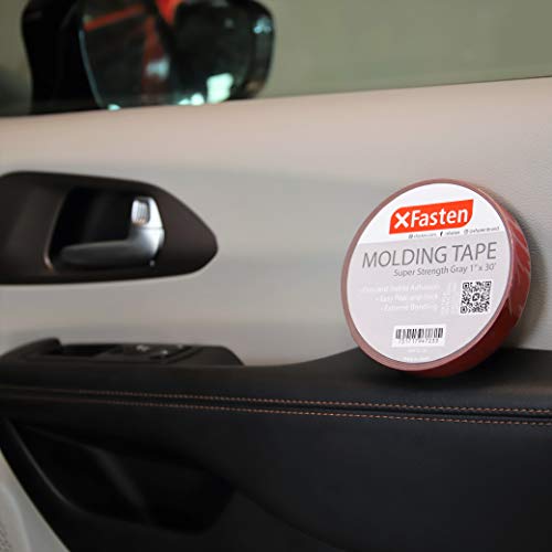 XFasten Super Strength Automotive Molding Tape, Gray, 1Inch x 30Foot, Double Sided Exterior