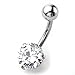 PiercingJ 4-6pcs 14G Stainless Steel Heart Round Square Star Cubic Zirconia Navel Bars/ Belly Button Ring