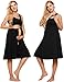 Ekouaer Maternity Gowns for Hospital,Cotton O-Neck Labor Nightwear, XL, Black
