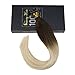 Sunny Hair U Tip Hair Extensions Human Hair Keratin Pre Bonded U Tip Remy Human Hair #4 Dark Brown Ombre to #613 Bleach Blonde Hot Fusion Hair Extensions 50g 1g/s 18inch