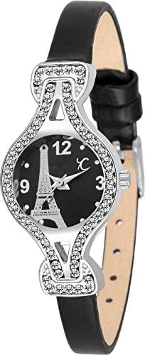 YOUTH CLUBBlack Leather Studded Analogue Girl's Watch