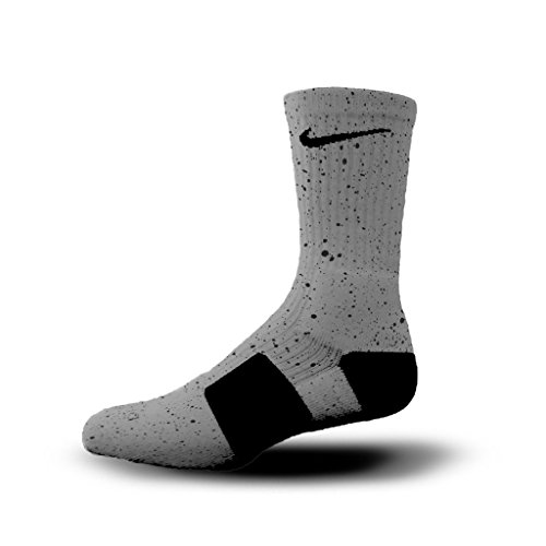 HoopSwagg Cement Custom Nike Elite Socks Large