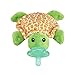 Nookums Paci-Plushies Shakies - Pacifier Holder with Built in Rattle (2 in 1)- Adapts to Name Brand Pacifiers, Suitable for All Ages, Plush Toy Includes Detachable Pacifier (Turtle)