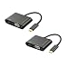 USB C to HDMI + VGA, CableCreation [2-Pack] Type C (Thunderbolt 3 Compatible) to HDMI 4K + VGA Adapter, Compatible with MacBook Pro 2017/2018/2019,MacBook Air/iPad Pro 2018/Dell XPS 13/Yoga 910,Black