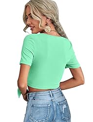Women's Crop Top Going Out Short Sleeve Tops and