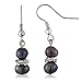 Gem Stone King Black Cultured Freshwater Pearl Necklace Bracelet Earrings Set 18
