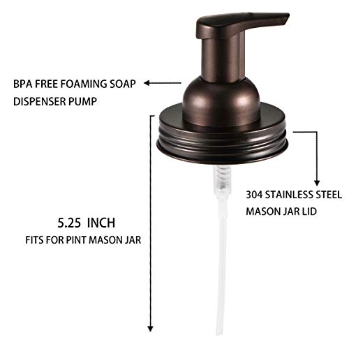 Mason Jar Foaming Soap Dispenser Lids Bronze Rustproof Stainless
