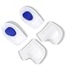 Gel Heel Cups Inserts and Compression Heel Sleeves Socks(4 Pieces), Foot Ankle Pain Relief for Plantar Fasciitis Spurs Pads Cracked Heels Achilles Tendonitis (L = 8.5~11.5)