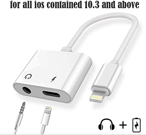 Lightning Adapter Splitter,Seekermaker 2 in 1 Charger And Lightning to 3.5 mm Headphone Jack Adapter Splitter For iphone x 8 8plus 7 7plus 6 6s 6plus 5 5s SE