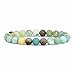 Justinstones Natural Multicolor Amazonite Gemstone 8mm Round Beads Stretch Bracelet 7 Inch Unisex