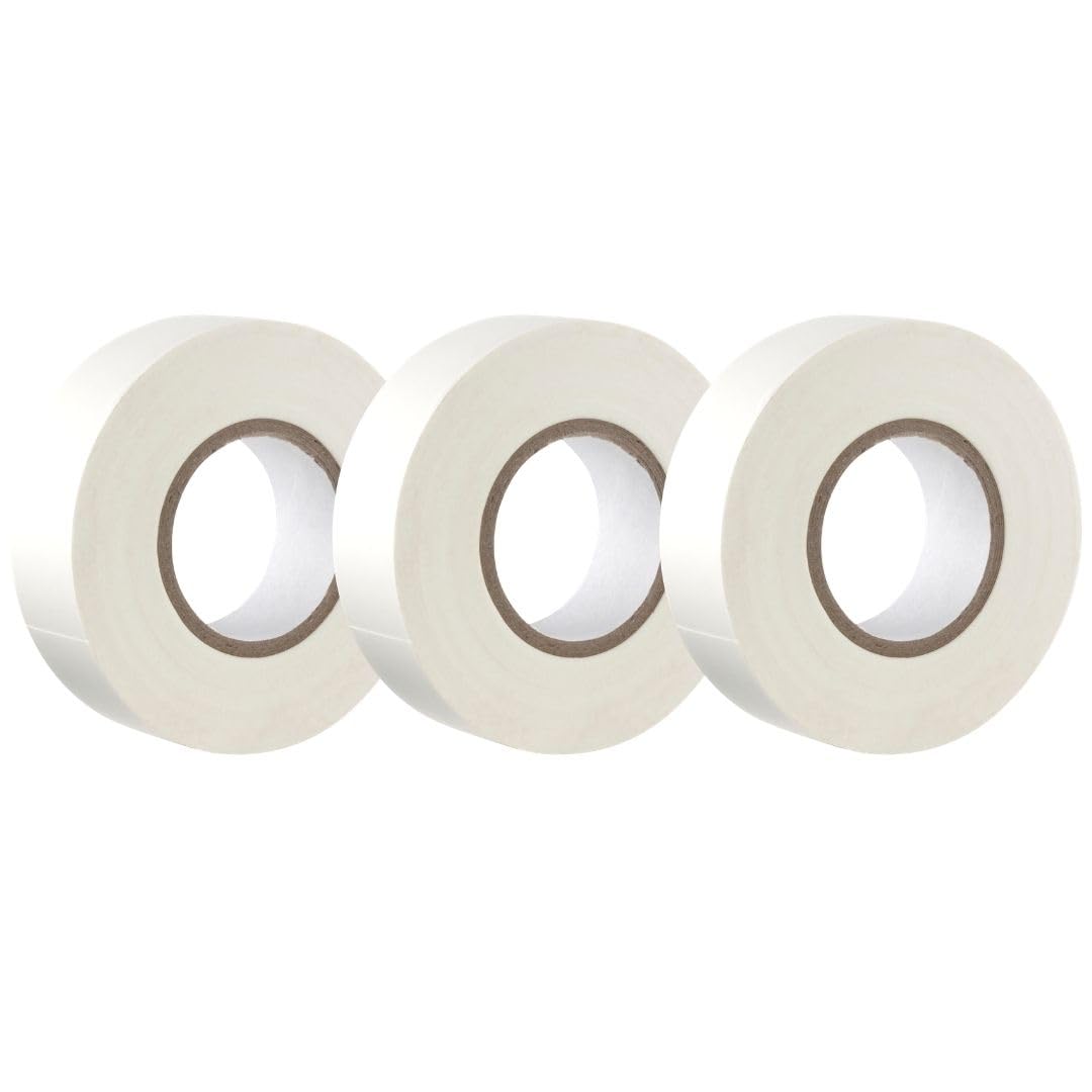 GTSE White Electrical Tape, 19mm x 20m, Strong Self-Adhesive PVC Insulation Tape for Insulating, Repairing and Protecting Electrical Wires, 3 Rolls