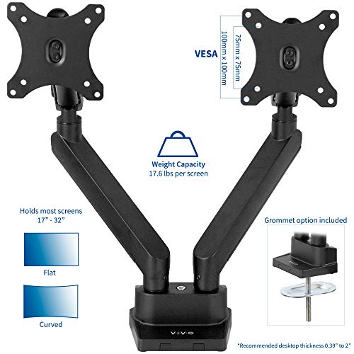 VIVO Premium Aluminum Full Motion Dual Monitor Desk Mount Stand 