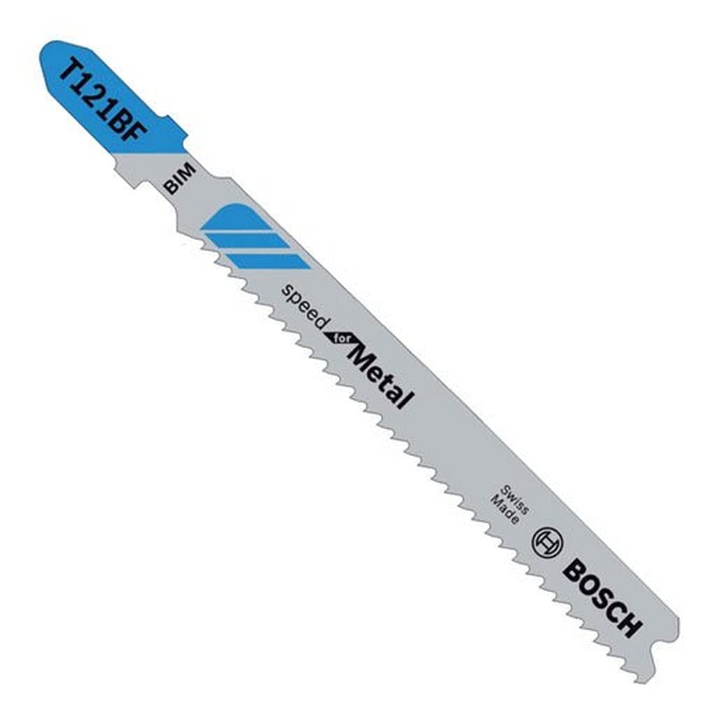 Bosch Professional 3x Jigsaw Blade T 121 BF Speed for Metal (for Steel sheets, Accessories Jigsaw)